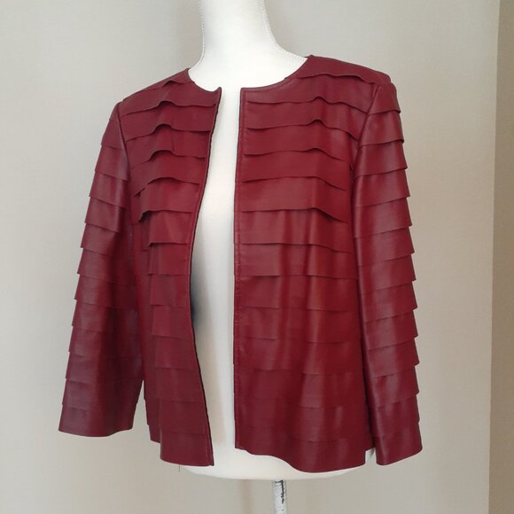 Lafayette 148 Leather Tiered Jacket - Picture 2 of 14